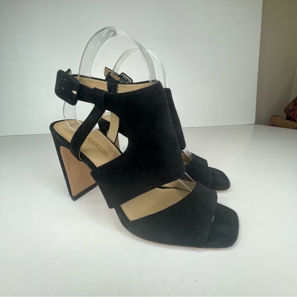Enzo Angiolini Trudy Black Leather Heels Sandals 7.5 - Picture 6 of 17